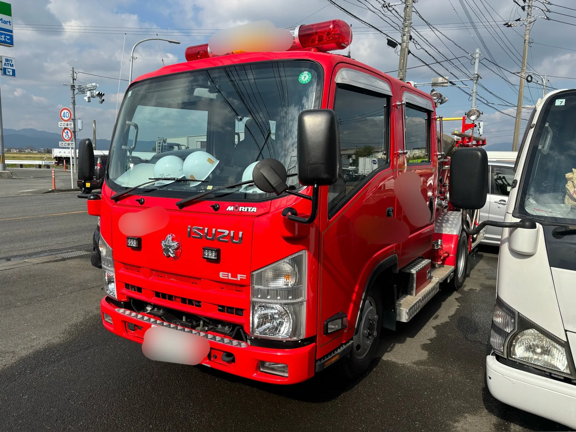 いすゞ　エルフ　消防車　車検