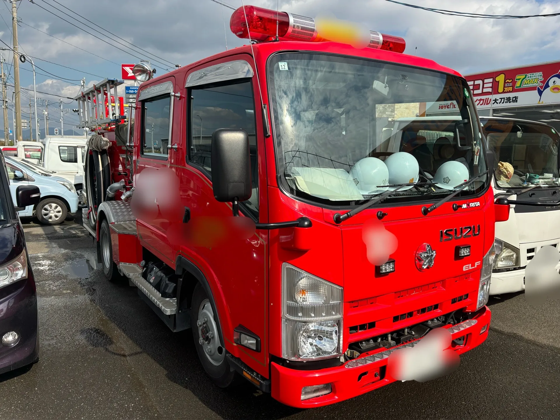 いすゞ　エルフ　消防車　車検